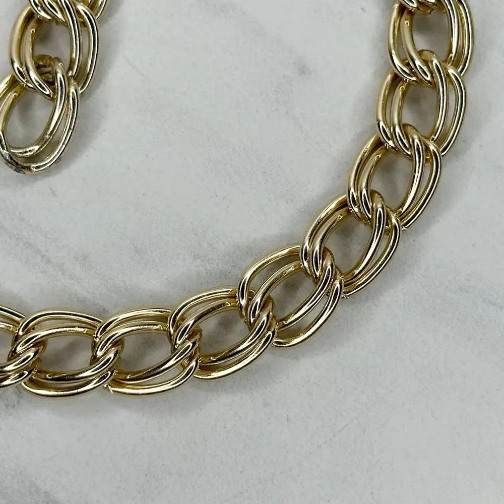 Gold Tone Double Link Chain Belt Small/Medium (S/M) ✨